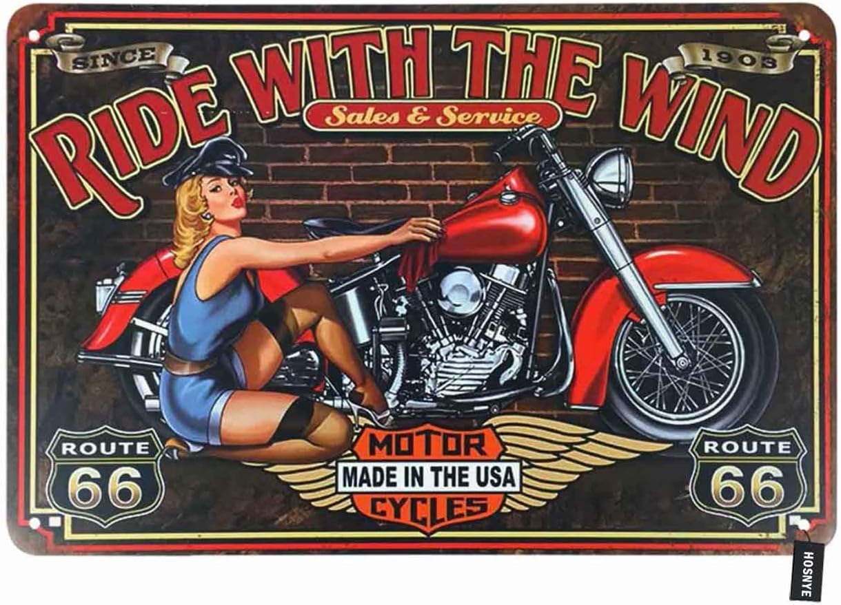 Cycling Quote - HOSNYE Motorfietsen Pin-up Girl Tin Sign
